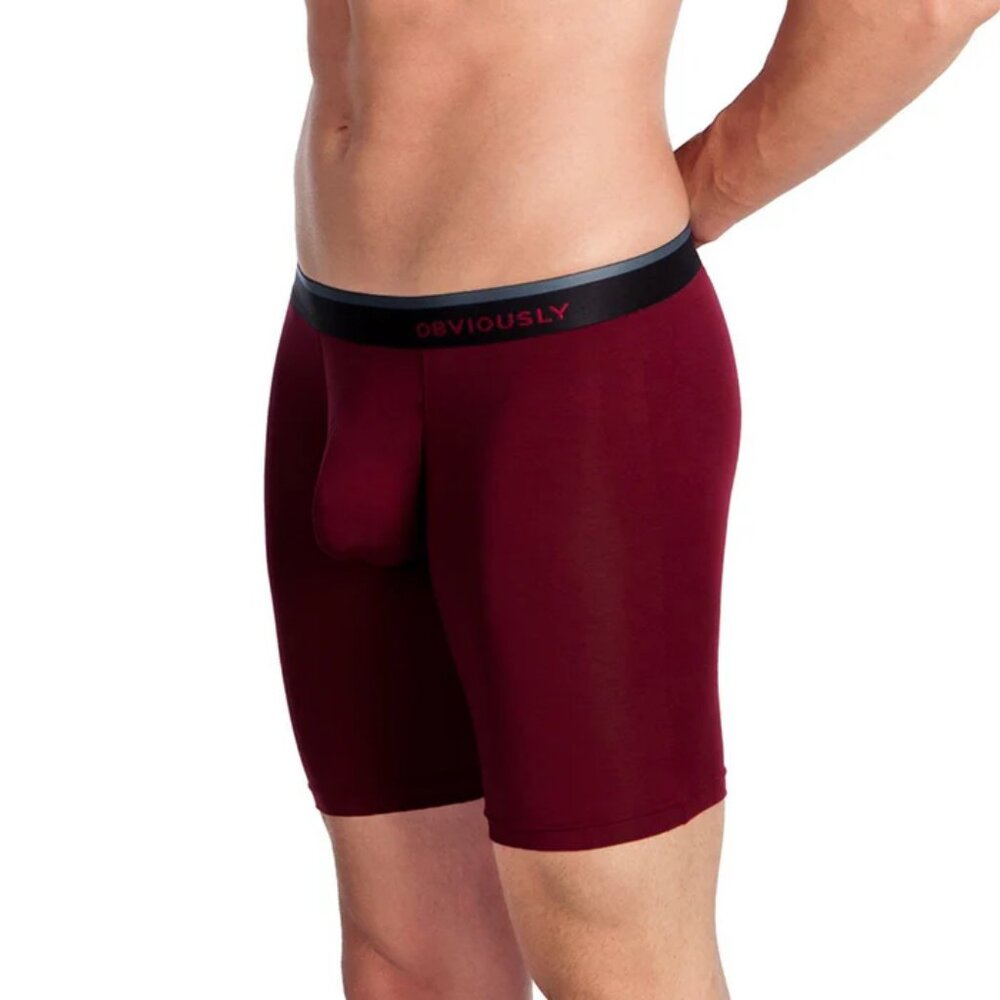 NWT Small Obviously PrimeMan Boxer Brief – Maroon, 9" Leg, AnatoMAX Pouch